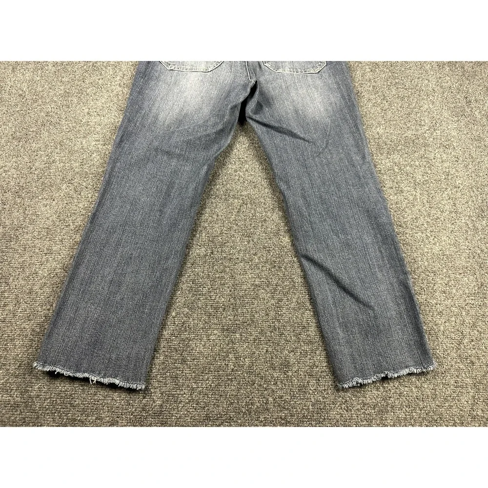 Democracy Ab Technology Jeans Women's Sz 6 Blue Raw Hem Frayed Cropped 30X25 - Picture 14 of 15